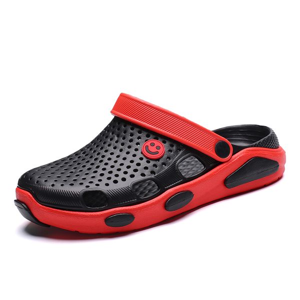 

2023 newwholesale no arrival new brand mens personality slippers beach hole shoes sandals fashion outdoor non-slip flip flop slipper eur n-s, Black