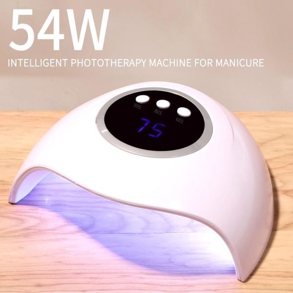 

54w uv/led lamp nail dryer manicure usb type smart sensor not black hand potherapy polish baking dryers