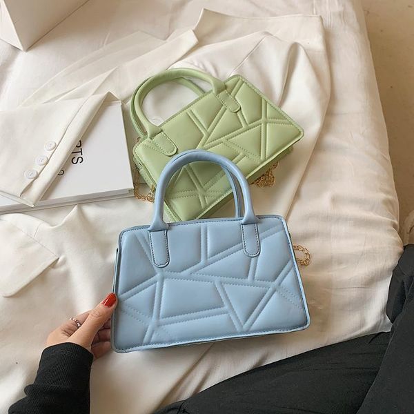 

cross body luxury designer handbags for women's brand leather pu shoulder crossbody bag lattice pattern chain female purse solid color