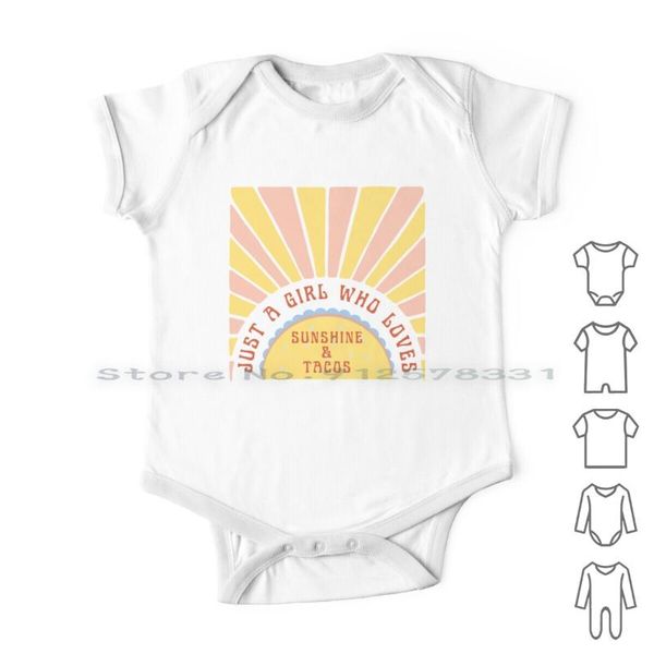 

rompers just a girl who loves sunshine and tacos funny born baby clothes cotton jumpsuits, Blue