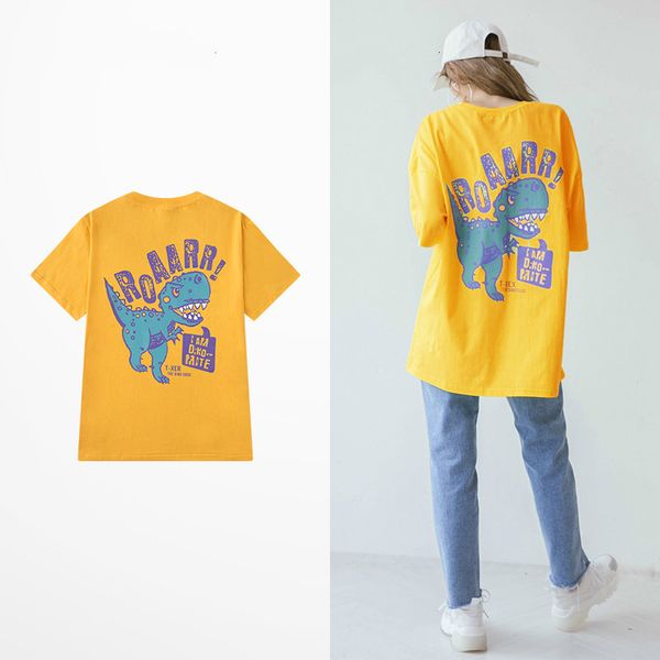 

tee cotton from funny rock punk cartoon dinosaur impression t-cotton shirt high street dark souls t-shirts, White;black
