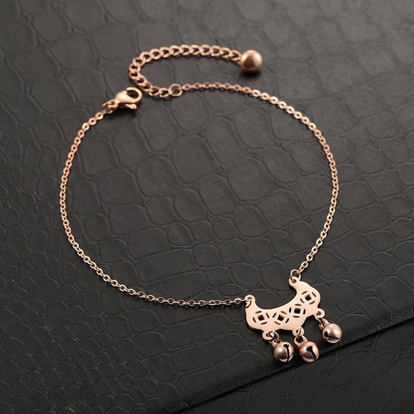 

anklets jioromy lucky bells summer leg bracelets for women foot jewelry feet chain chinese longevity lock titanium steel anklet, Red;blue