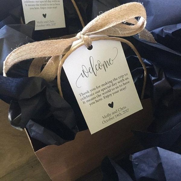 

cusntom welcome wedding tags favor tag el bag diy greeting cards