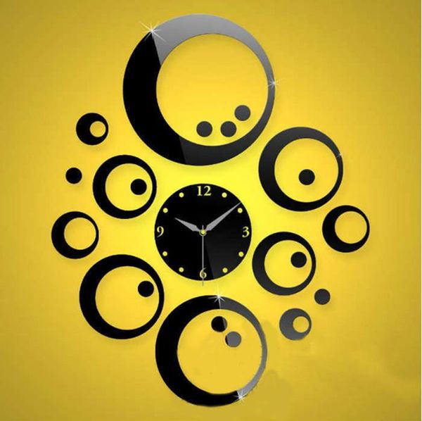 

wall clocks 3d diy digital clock modern design mirror reloj de pared living room watch sticker horloge murale elegant klok