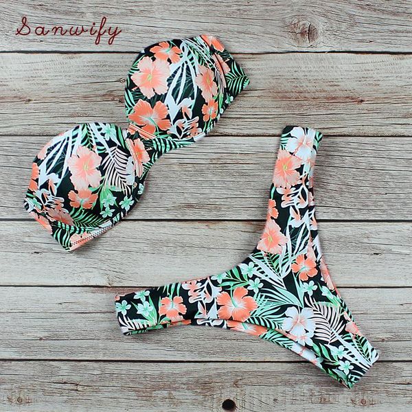 

women's swimwear print floral bikini 2021 leopard swimsuit red push up women set beach wear bathing suit, White;black