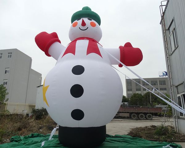 

customized 4/6/8/10m high giant inflatable christmas snowman ground balloon for outdoor advertising