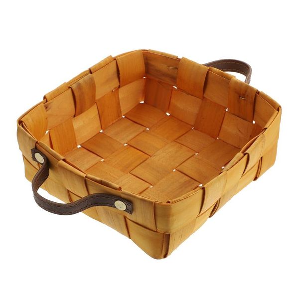 

storage baskets 1pc wood weaving basket flower outdoor picnic portable fruit holder