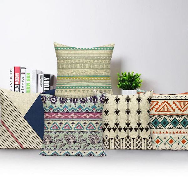 

cushion/decorative pillow cotton linen square throw pillowcase home decoration cover sofa soft vintage geometric flower cushion