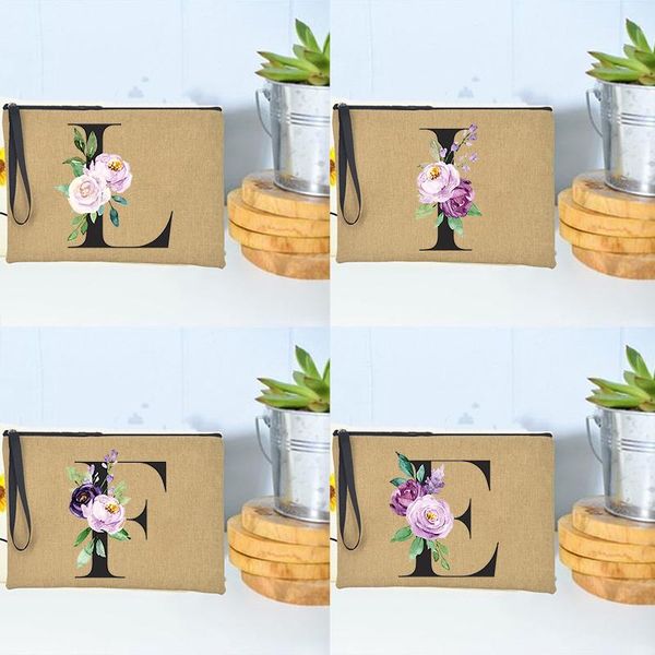 

cosmetic bags & cases alphabet women makeup travel case toiletries organizer bathroom wash storage bridesmaid handbag wedding gifts