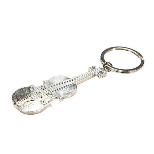

keychains creative violin keychain classic instrument model pendant small gifts for music lovers training promotional, Silver