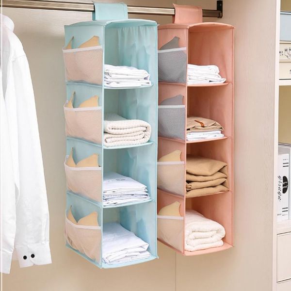 

multifunction hanging storage bag for cloth wardrobe hangers clothes organizer underwear room boxes & bins