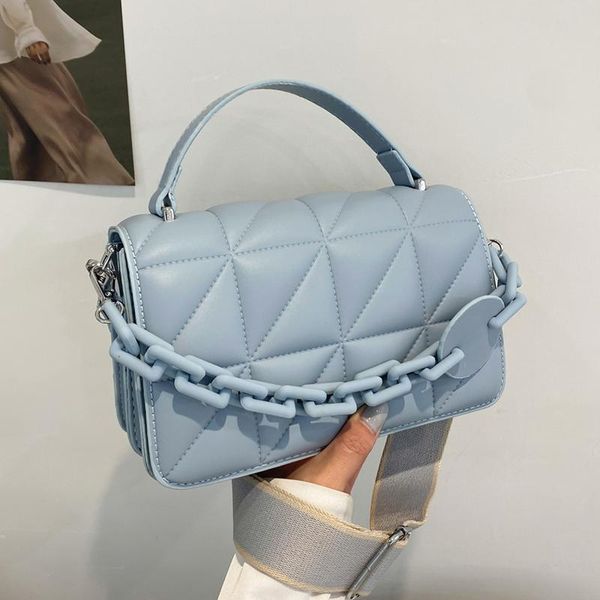 

evening bags small pu leather crossbody bag with short handle for women 2021 summer lady chain purse and handbag blue