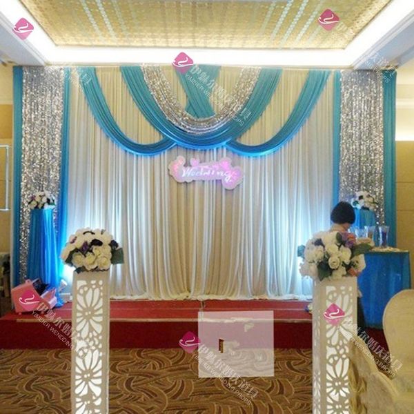 

party decoration dhl wedding swag curtain drap ice silk backdrop 3m*6m(10ft*20ft) decorations