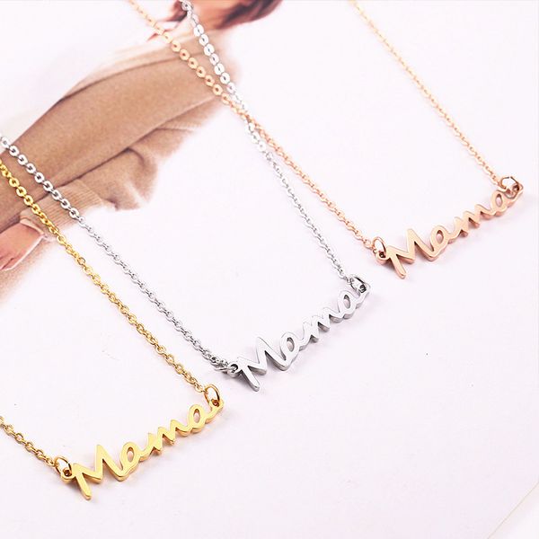 

letter word mama pendant necklace for women mothers love gifts mom jewelry wholesale accessories mother's day gift, Silver
