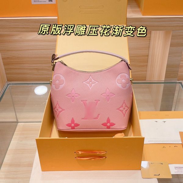 

new style bento bag gradient embossed one shoulder messenger handbag fashion leather bucket bag