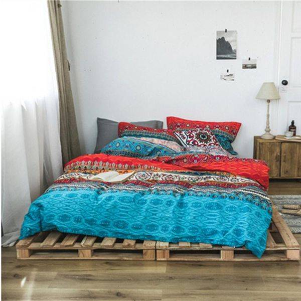

bedding sets 3d luxury quilt cover bohemian duvet pillowcase king coverlet