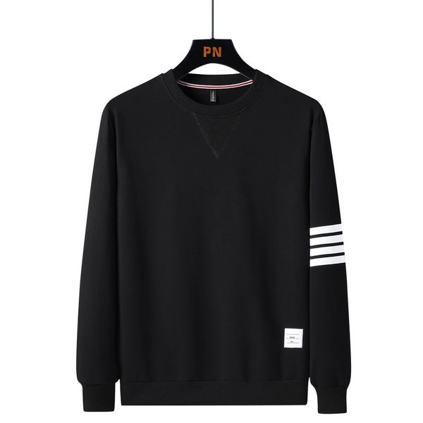 

autumn new tom tide sports round neck tb casual men's simple and versatile pure cotton sweater, Black