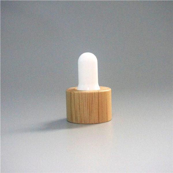 

storage bottles & jars 5/10/15/20/30/50/100ml empty clear essential oil bottle gnatural bamboo cover white rubber head dropper glass contain