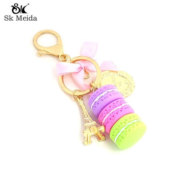 

keychains macaron key chain effiel tower bag charm macarons keychain gifts for women accessories agk-107, Silver