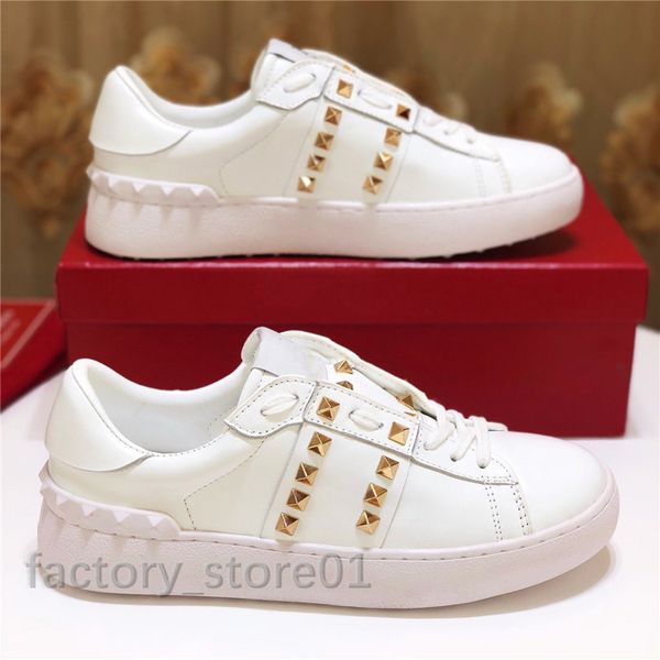 

women men weaving leather patchwork trendy shoes rivets flats shoes studded sports skateboarding tennis comfort casual shoes, Black