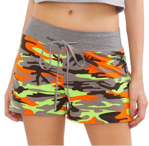 

shorts 2021 women's fashion printed waist rope yoga, White;black
