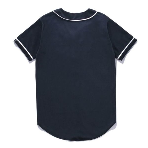 

baseball jersey men stripe short sleeve street shirts black white sport shirt xab900, Blue;black