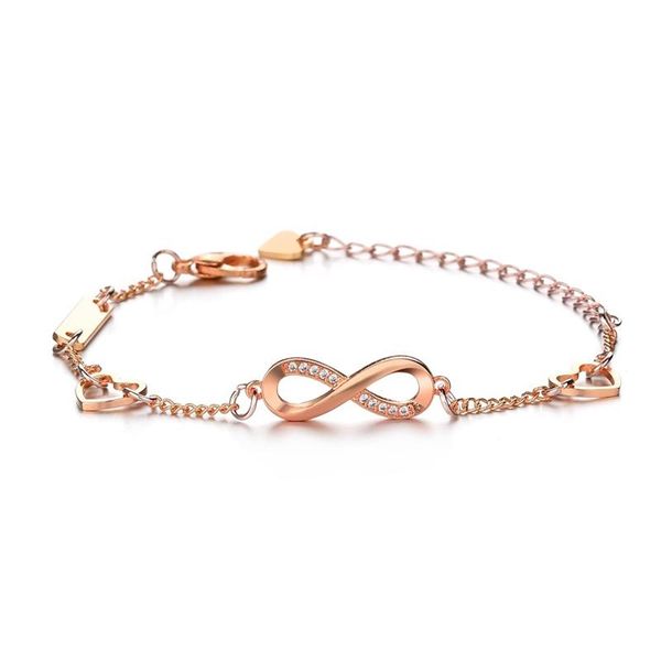 

charm bracelets boako crystal bracelet silver /rose gold adjustable infinity love for women jewelry armbanden voor vrouwen, Golden;silver