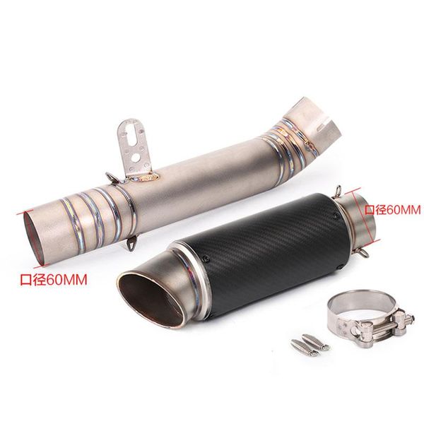 

motorcycle exhaust system tkosm rsv4 full mid link pipe motorbike carbon fiber muffler sticker slip on for aprilia 2012-15