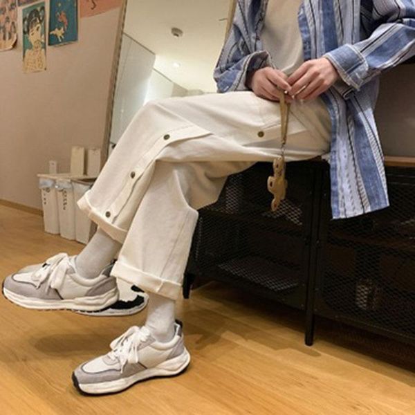 

men's pants 2021 wide leg are loose and straight with high waist slim, Black