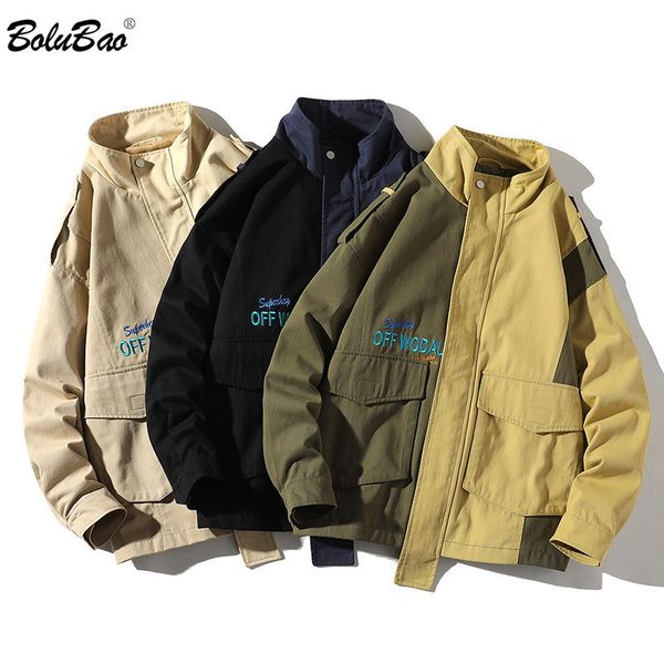 

bolubao men's alphabet jacket autumn men trend jacket coat fashion wild jackets male brand clothing 210518, Black;brown