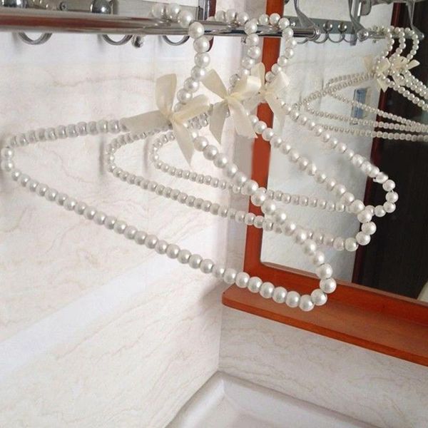 

hangers & racks 10pc elegant clothes hanger plastic pearl circle space saver drying rack dress storage household wardrobe organizer