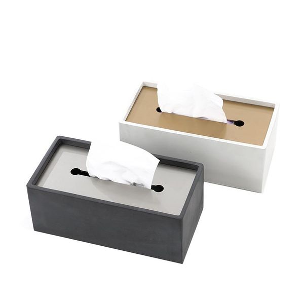 

tissue boxes & napkins classic industrial style concrete home decoration box modern luxury art organize cement boxs