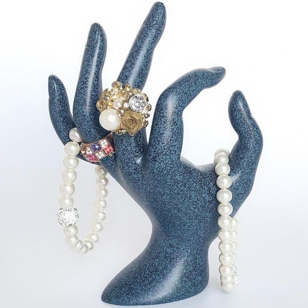 

jewelry pouches, bags display holder beautiful hand bracelet ring watch stand mannequin polyresin, Pink;blue