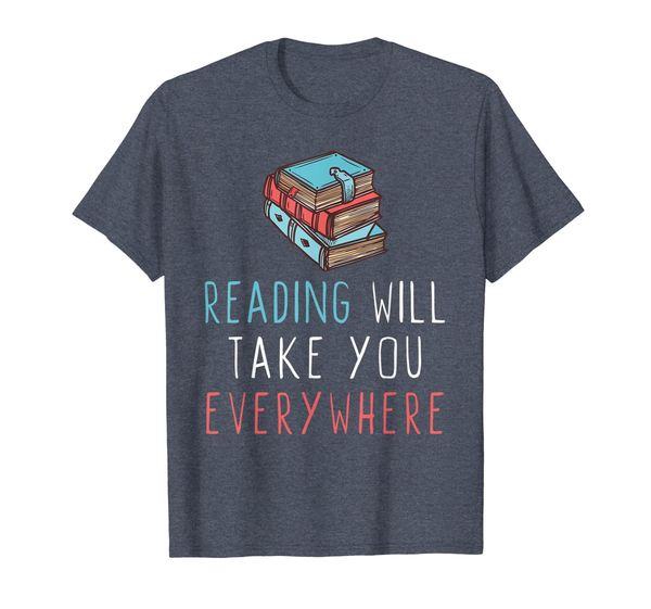 

reading will take you everywhere book readers shop t-shirt, White;black