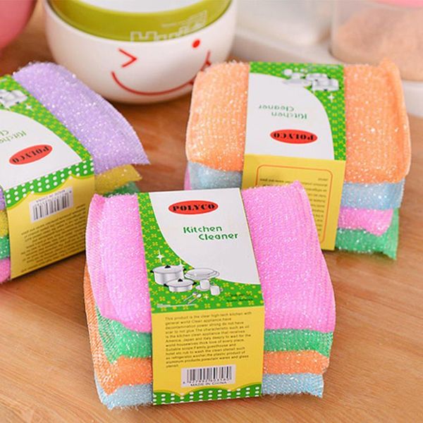 

cleaning cloths kitchen nonstick oil scouring pad cloth washing to wash towel brush bowl sponge 4 pcs