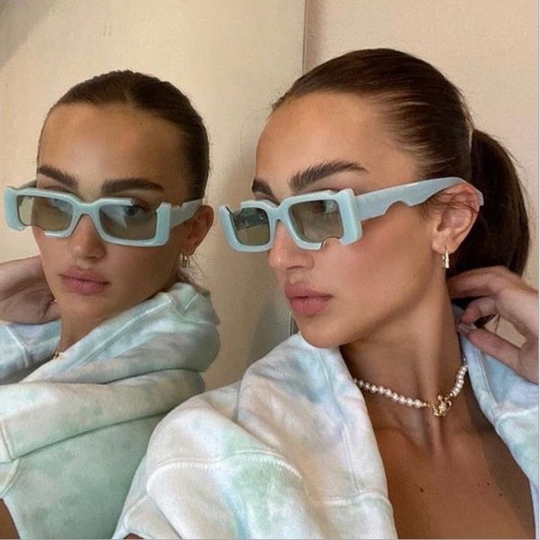 

sunglasses 2021 notch men retro fashion blue ladies shadow glasses, White;black