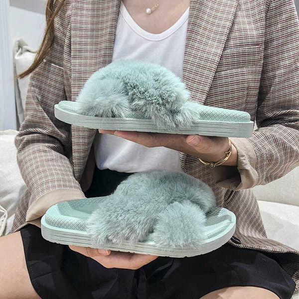 

slippers shoes women 2021 autumn winter female girl sandalias mujer, Black
