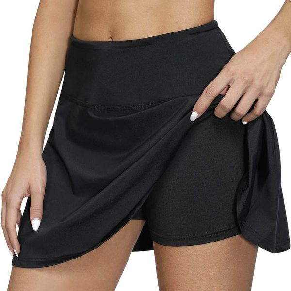 

yoga outfit summer shorts women tennis skirts running inner elastic gym sports golf pockets skorts high waist sportswear female