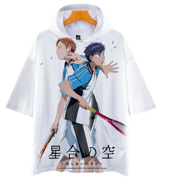 

men's hoodies & sweatshirts 2021 anime stars align 3d print men/women short sleeve hooded sweatshirt, Black