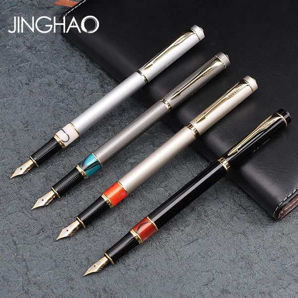 

fountain pens 1pc/lot creative f nib pen 0.5mm metal smooth writing business office luxury gift stationery