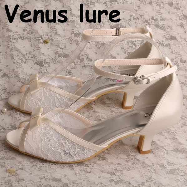 

dress shoes ivory bridal wedding peep toe ankle strap women lace sandals, Black