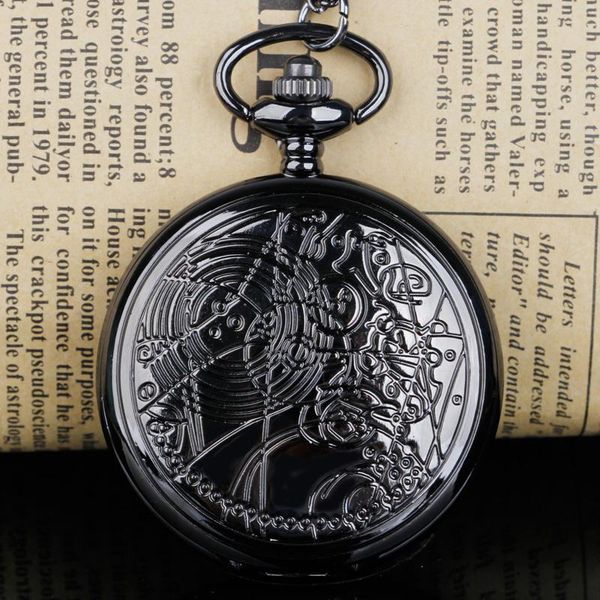 

pocket watches high-quality quartz watch necklace unique geometric pattern men women clock pendant gift, Slivery;golden
