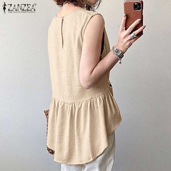 

women's blouses & shirts blouses elegant irregular summer casual lace up tank female solid sleeveless blusas plus size u1ao, White