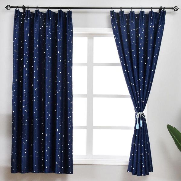 

curtain & drapes japanese and korean style silver foil craft star design solid window bedroom livingroom balcony customized process