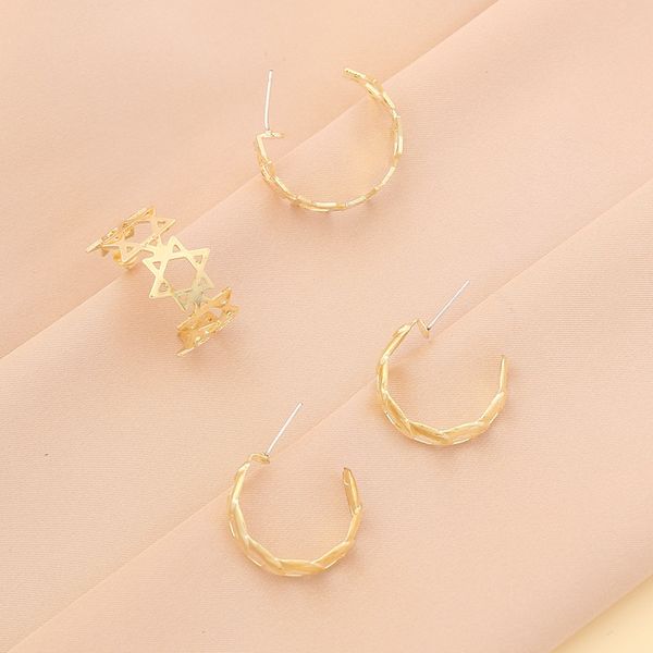 

factory wholesale jewelry geometry metal personality fashion five pointed star women's ins earrings e235 party gift