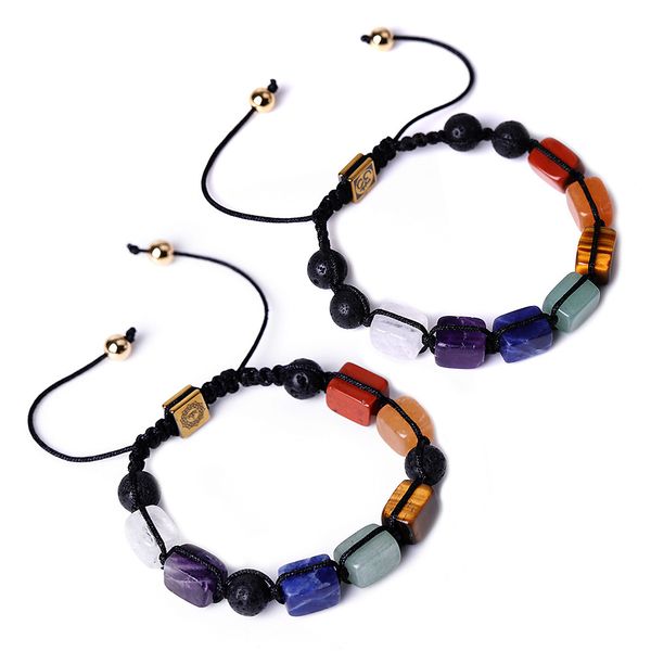 Pietra di energia cristallina bianca Bracciale a sette impulsi Spirito Ametista Weaving Bracciale femmina