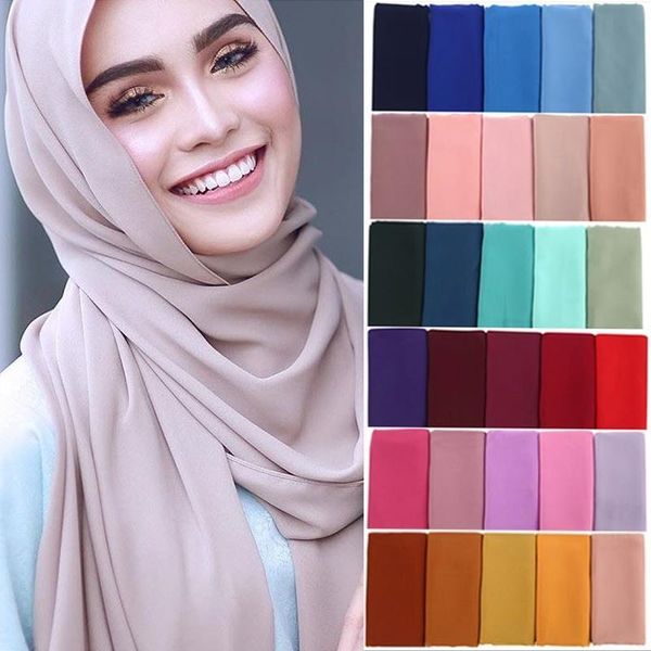 

ethnic clothing 10pcs/lot muslim bubble chiffon hijab scarf women solid color soft shawls wraps islamic head scarves ladies, Red