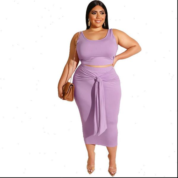 

womens tracksuits plus size two piece sets 5xl 2 set women summer black pink purple outfits and skirt, Gray