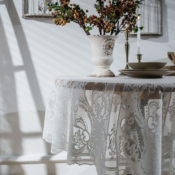 

table cloth decorative round lace tablecloth nordic cover retro coffee obrus tafelkleed mantel mesa nappe
