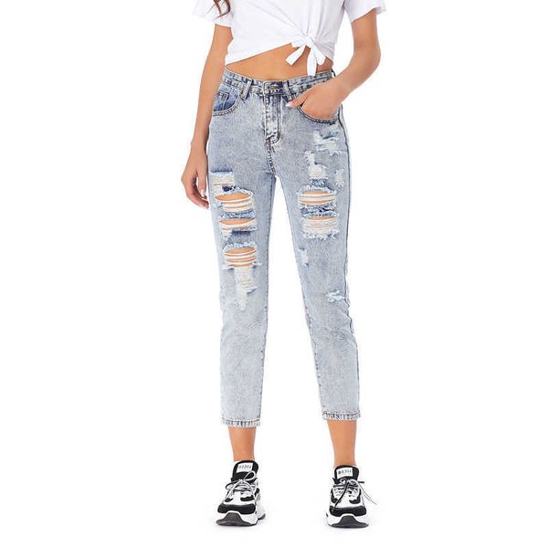 

jeans 2021 women's casual loose in spring, Blue